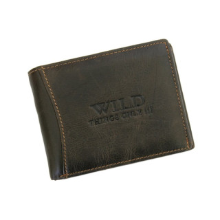 Męski skórzany portfel Wild Things Only 5501 w kolorze ciemny brąz